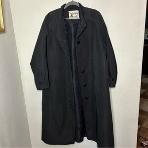 Vintage 1970s Diane Von Furstenberg Black Trench Coat Classic Design